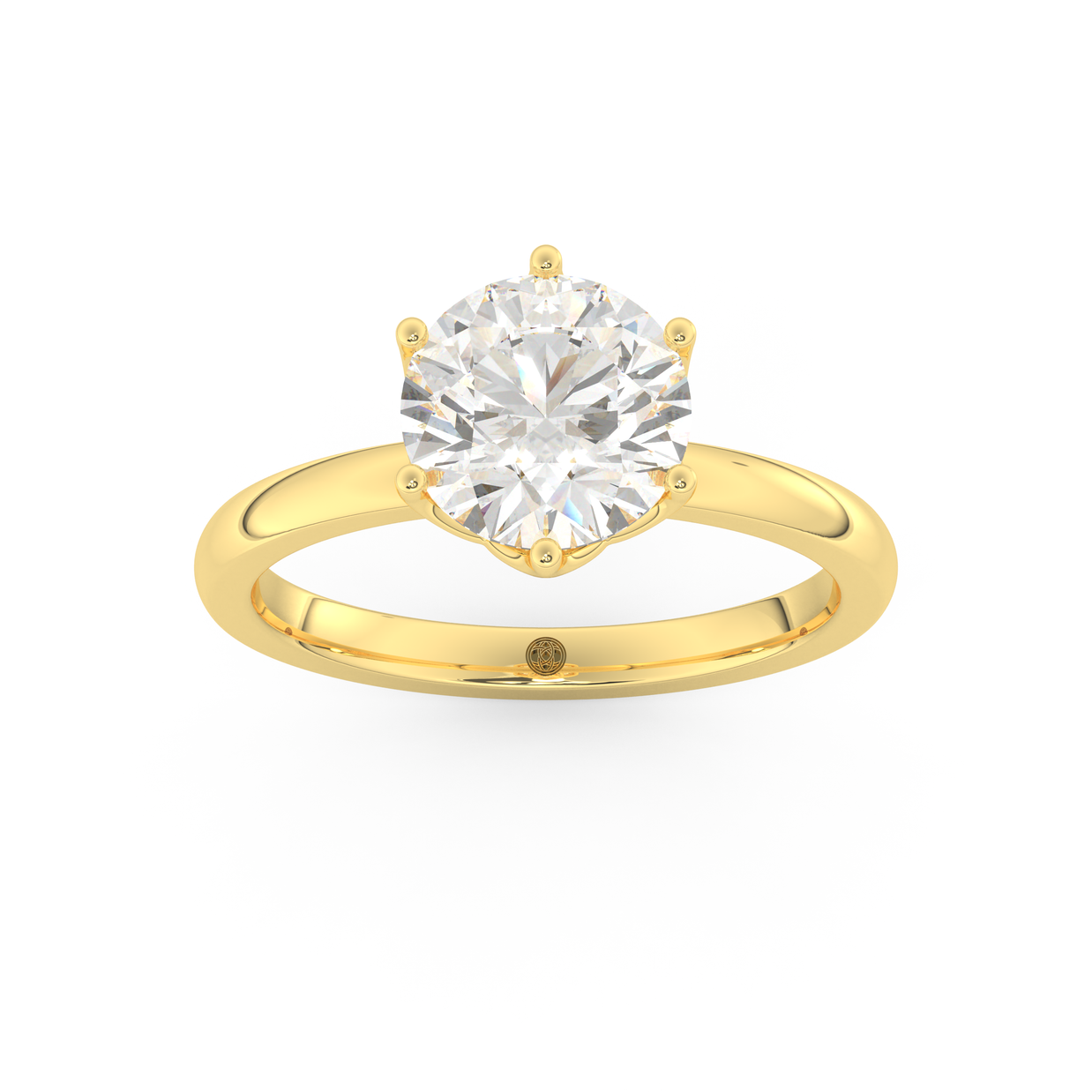 Yellow gold - Central diamond 2.0 ct - view 8