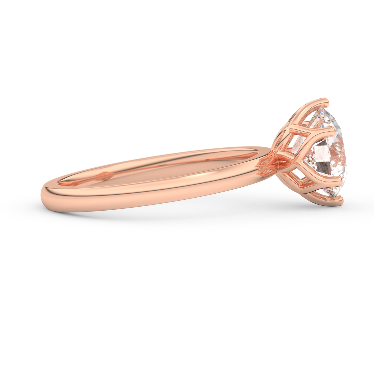 Rose gold - Central diamond 2.0 ct - view 3