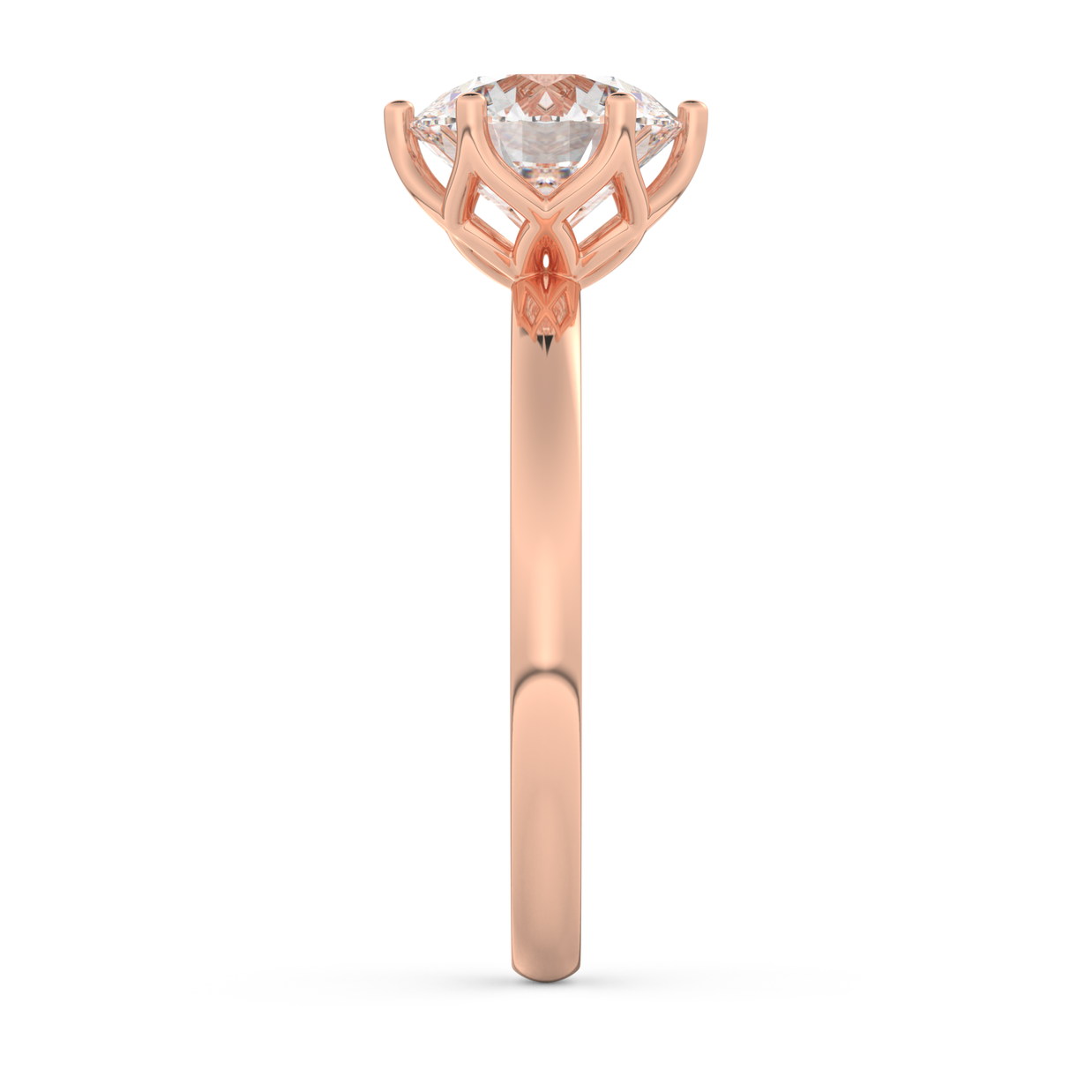 Rose gold - Central diamond 2.0 ct - view 7