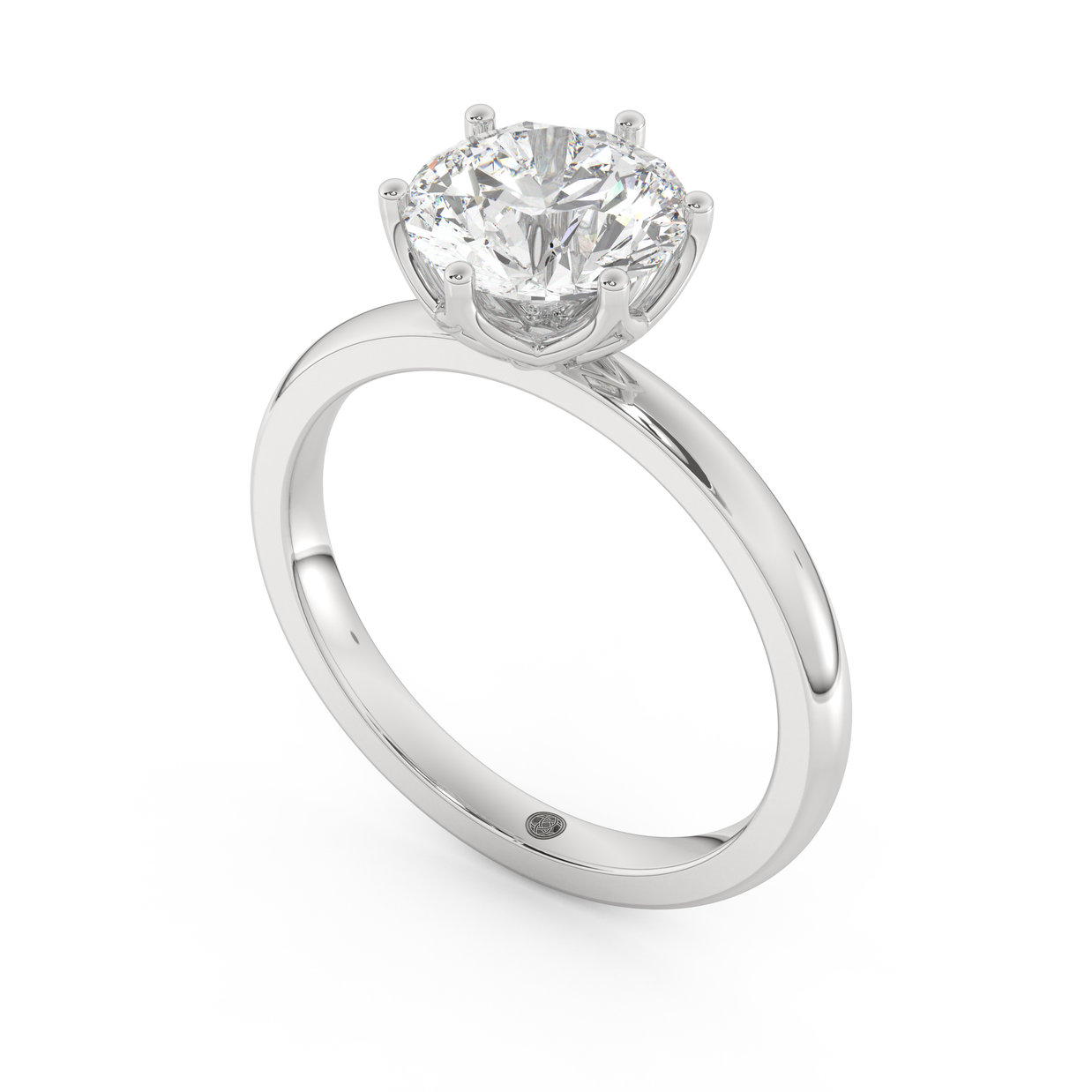 White gold - Central diamond 2.0 ct - view 1