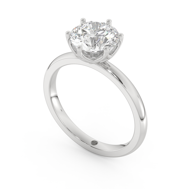 White gold - Central diamond 2.0 ct - view 1
