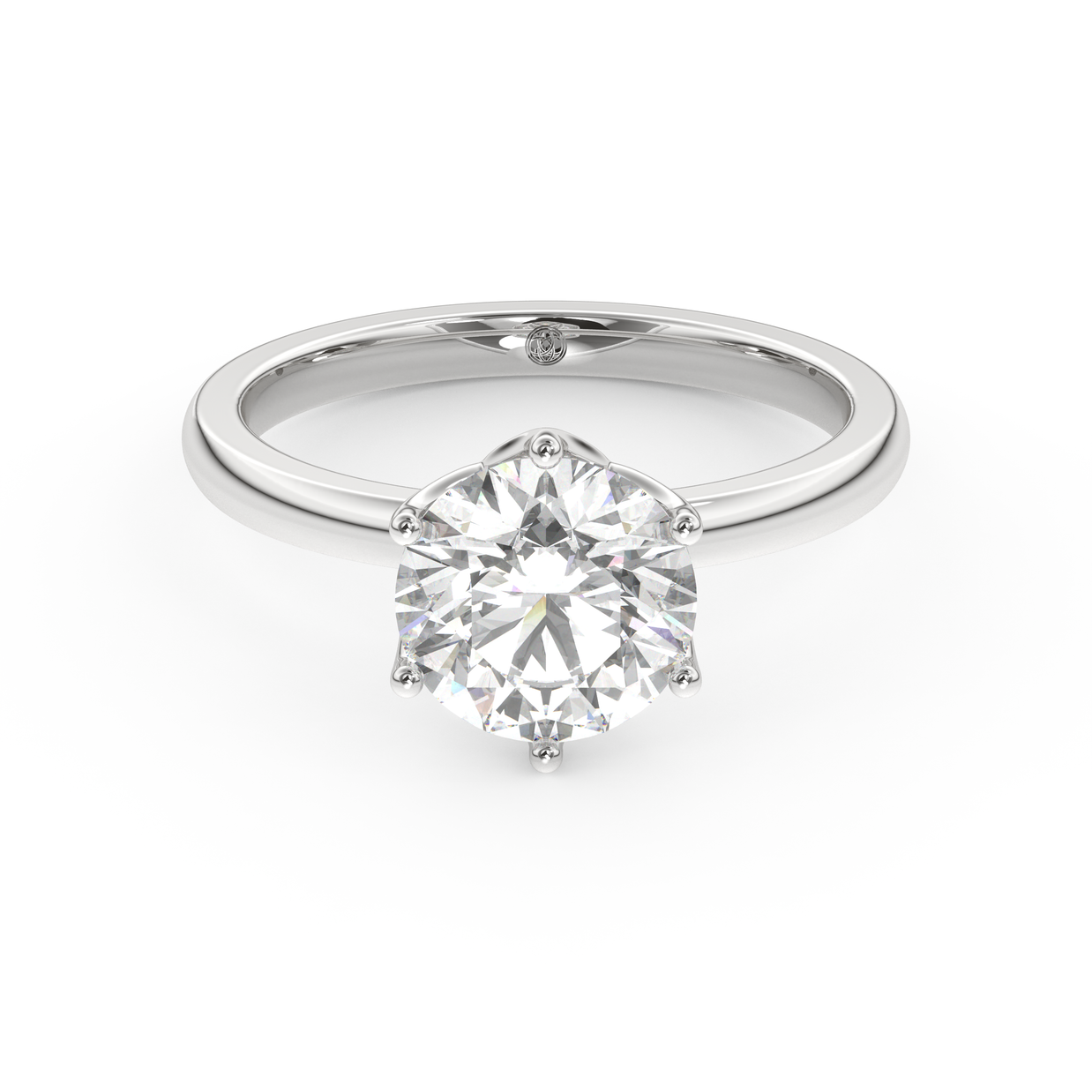 White gold - Central diamond 2.0 ct - view 2