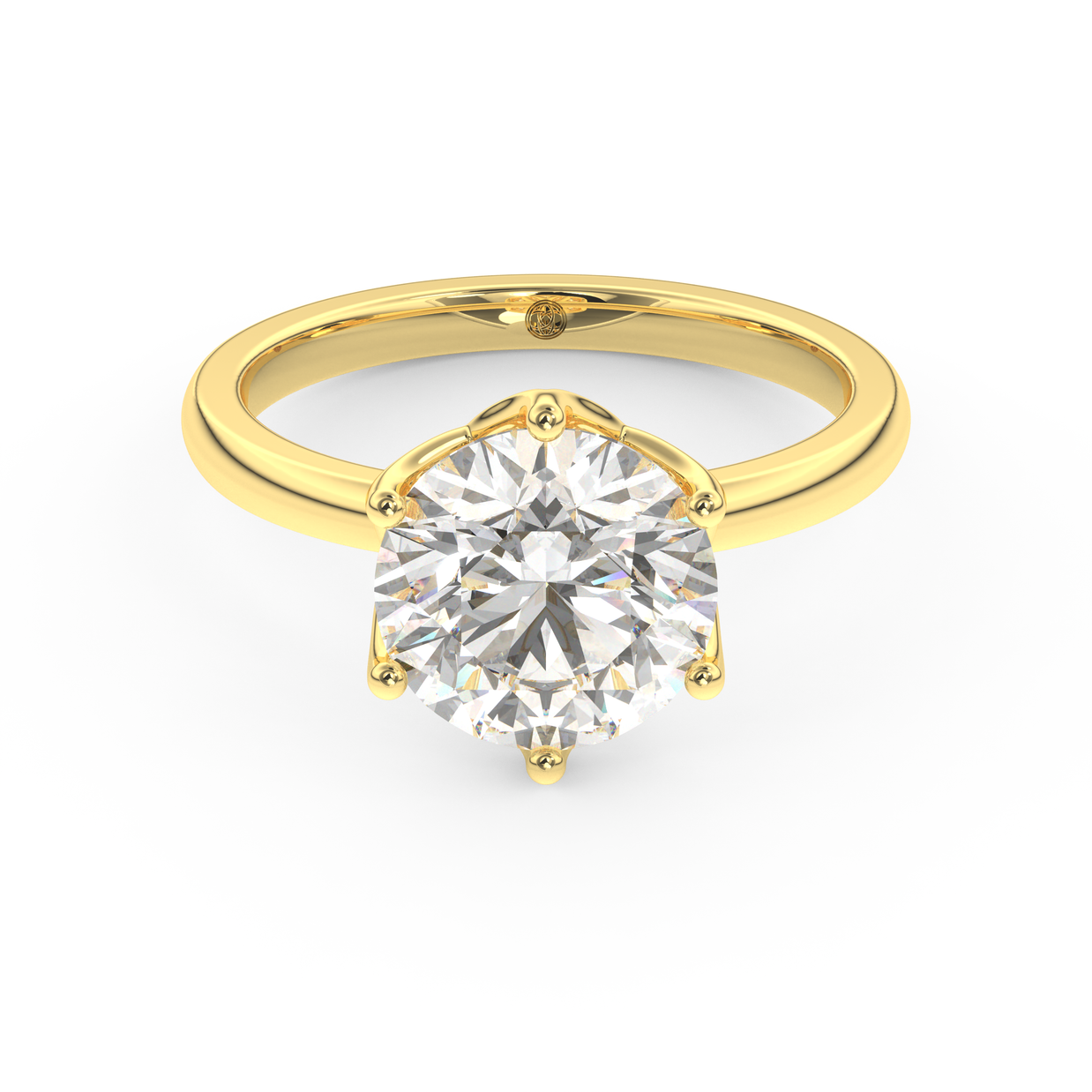 Yellow gold - Central diamond 3.0 ct - view 2