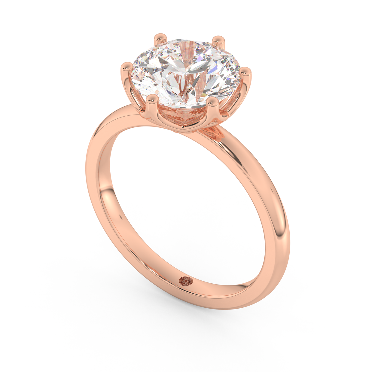 Rose gold - Central diamond 3.0 ct - view 1