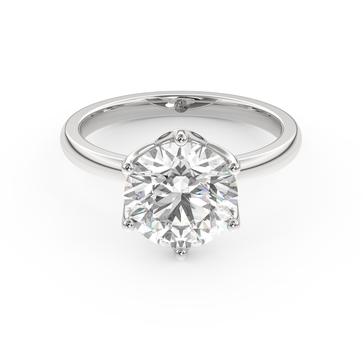 White gold - Central diamond 3.0 ct - view 2