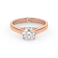 Rose gold - Central diamond 1.0 ct - view 2