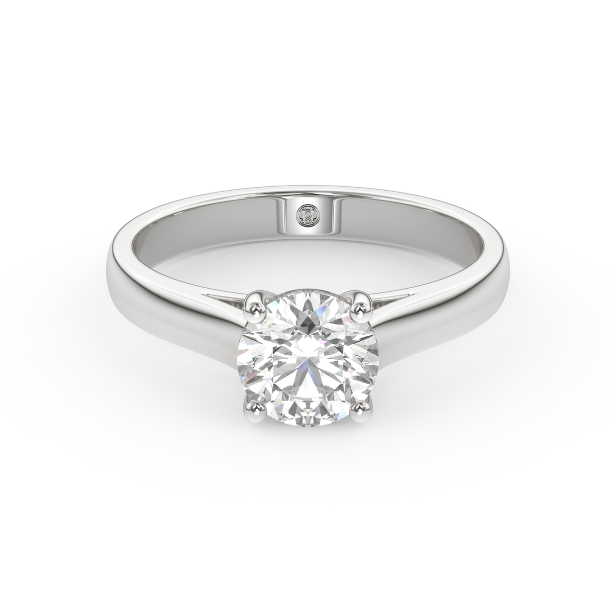 White gold - Central diamond 1.0 ct - view 2