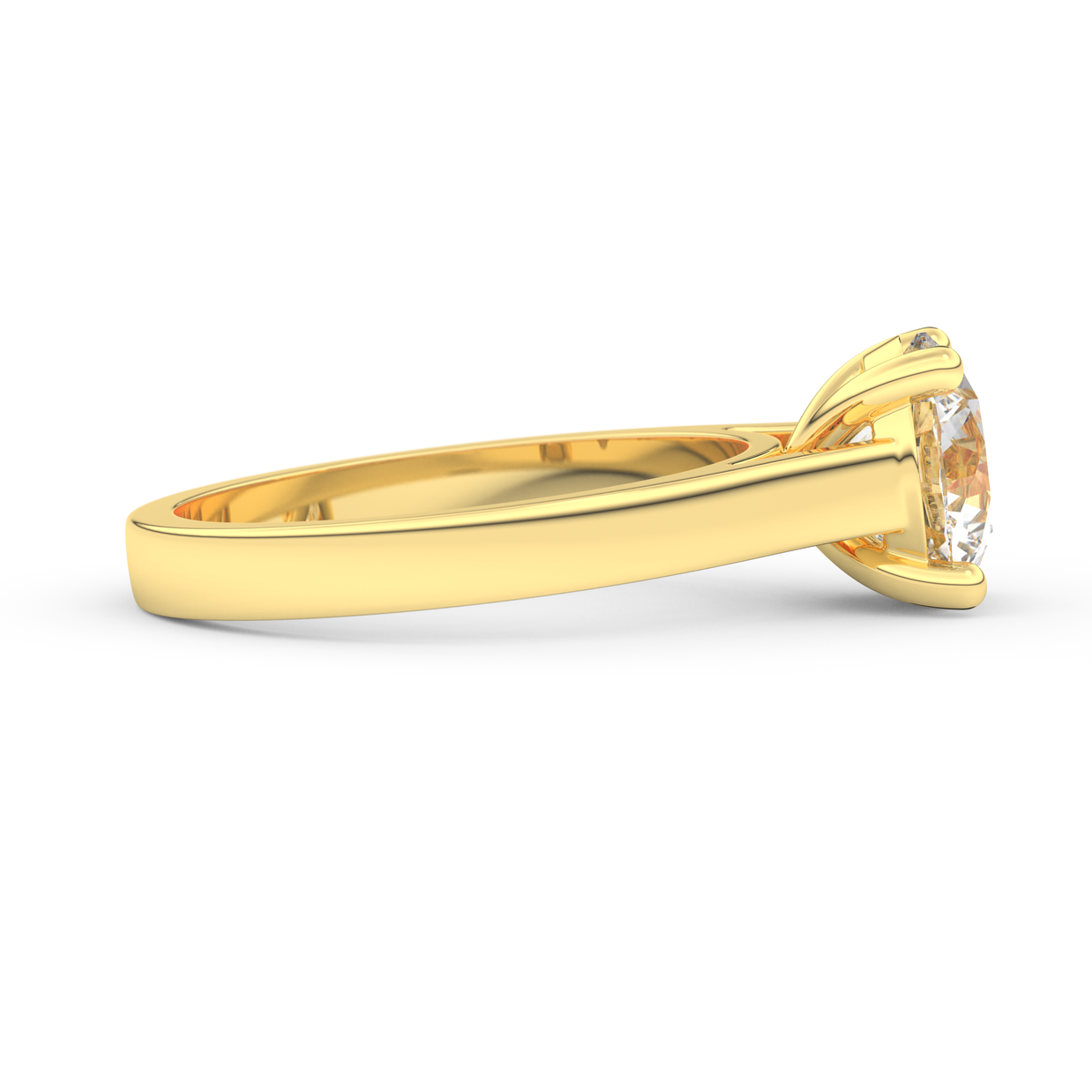 Yellow gold - Central diamond 2.0 ct - view 3