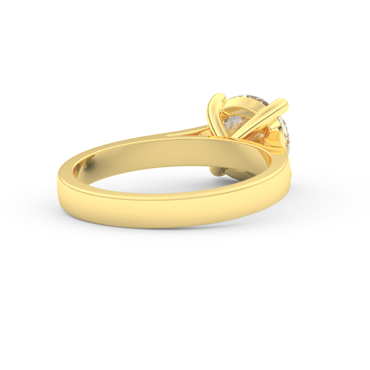 Yellow gold - Central diamond 2.0 ct - view 4