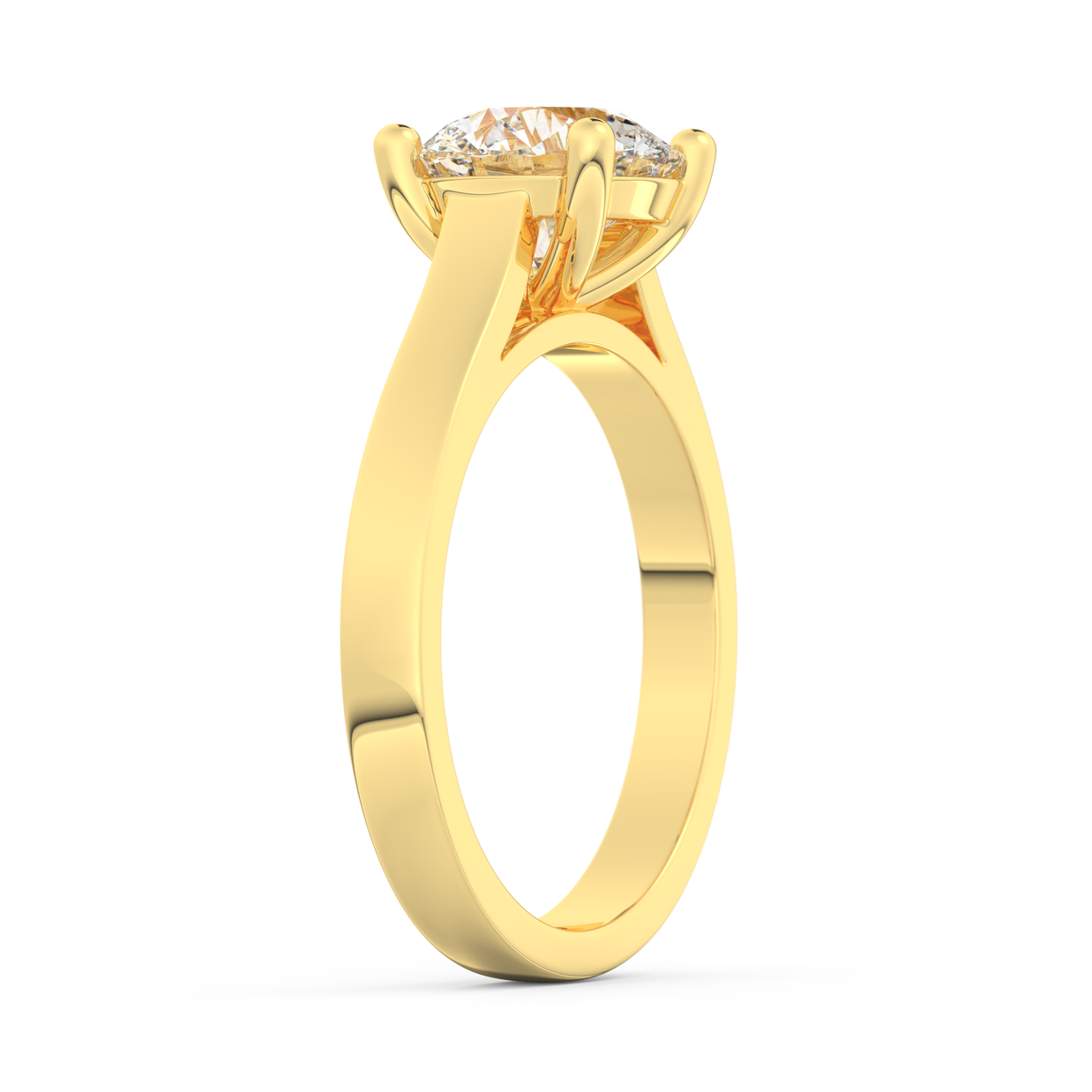 Yellow gold - Central diamond 2.0 ct - view 5