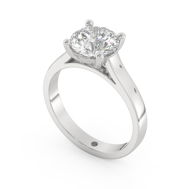 White gold - Central diamond 2.0 ct - view 1