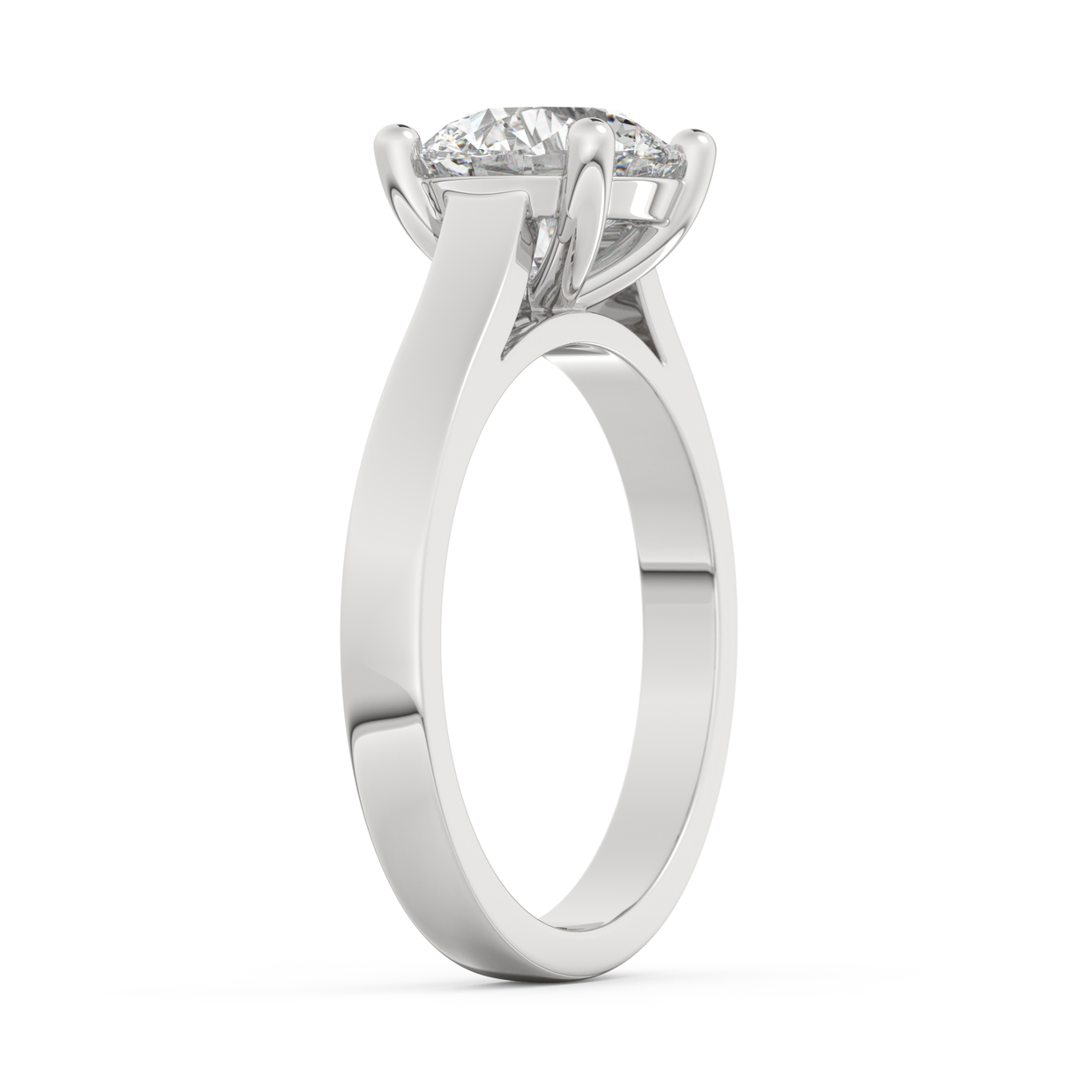 White gold - Central diamond 2.0 ct - view 5