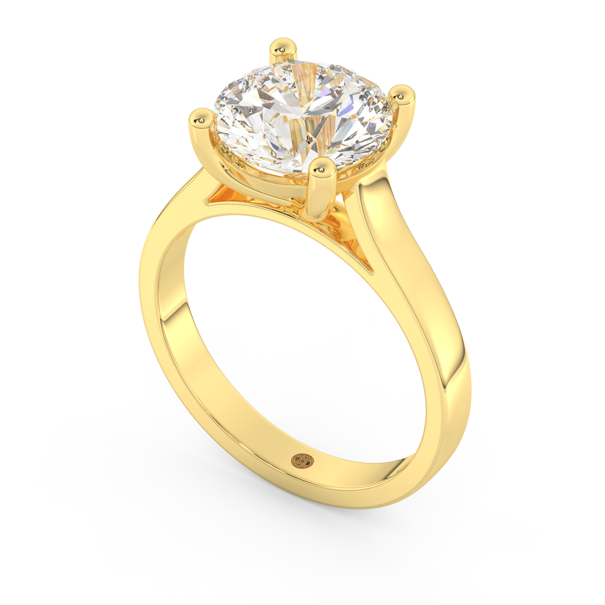 Yellow gold - Central diamond 3.0 ct - view 1