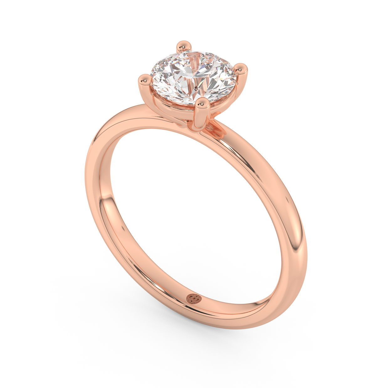 Rose gold - Central diamond 1.0 ct - view 1