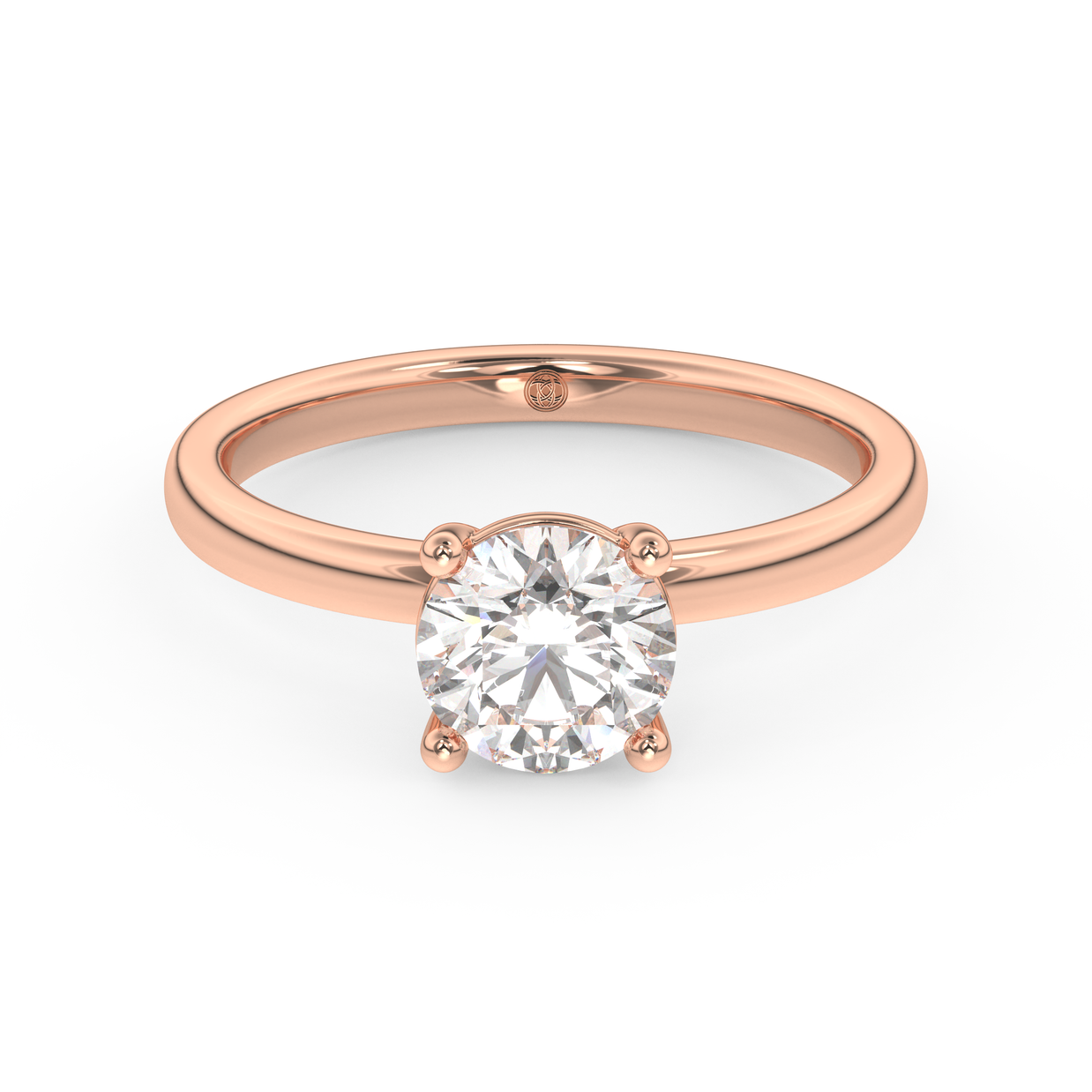Rose gold - Central diamond 1.0 ct - view 2
