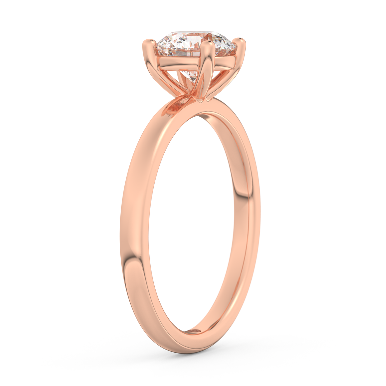Rose gold - Central diamond 1.0 ct - view 5