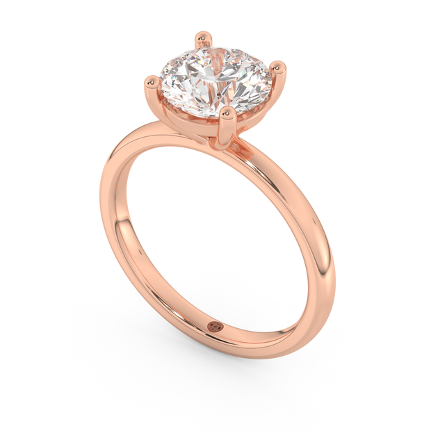 Rose gold - Central diamond 2.0 ct - view 1