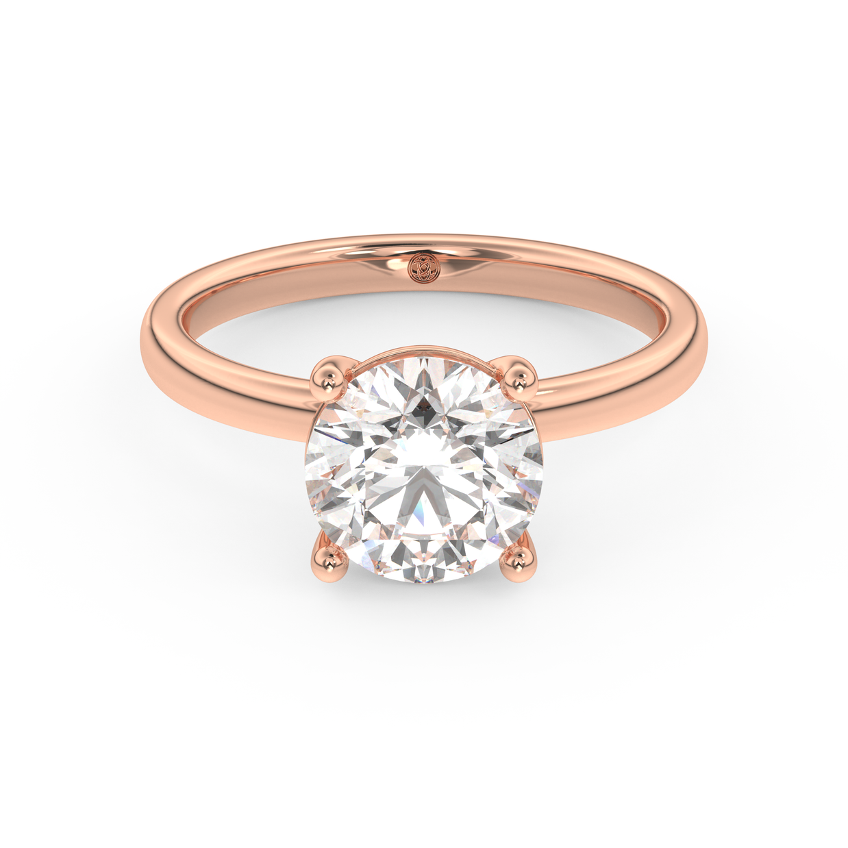 Rose gold - Central diamond 2.0 ct - view 2