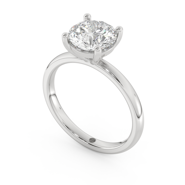 White gold - Central diamond 2.0 ct - view 1