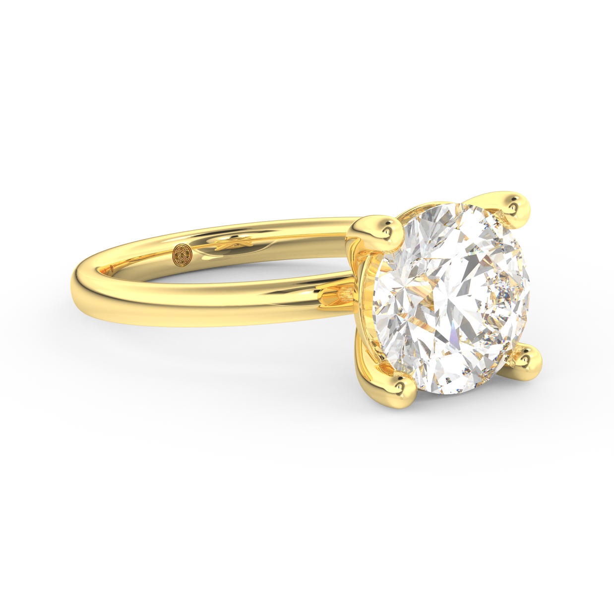 Yellow gold - Central diamond 3.0 ct - view 3