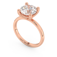 Rose gold - Central diamond 3.0 ct - view 1