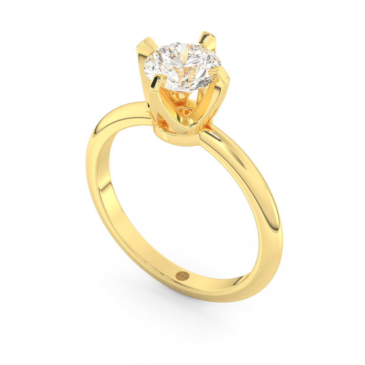 Yellow gold - Central diamond 1.0 ct - view 1