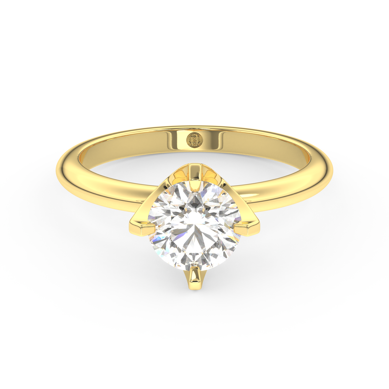 Yellow gold - Central diamond 1.0 ct - view 2