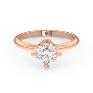 Rose gold - Central diamond 1.0 ct - view 2