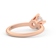 Rose gold - Central diamond 1.0 ct - view 4