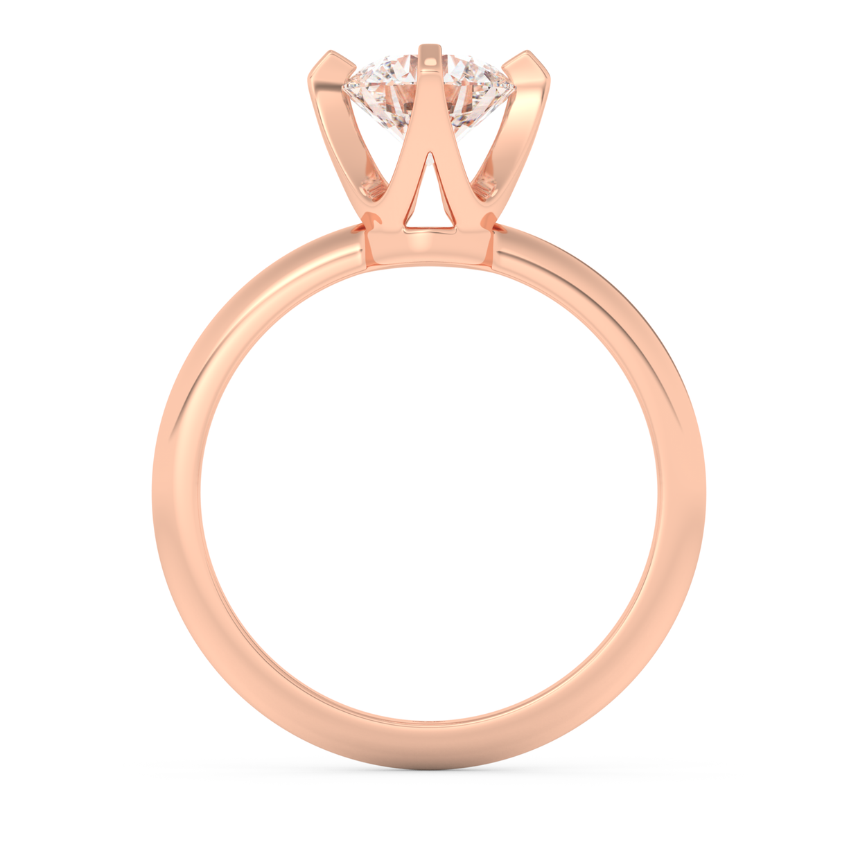 Rose gold - Central diamond 1.0 ct - view 6