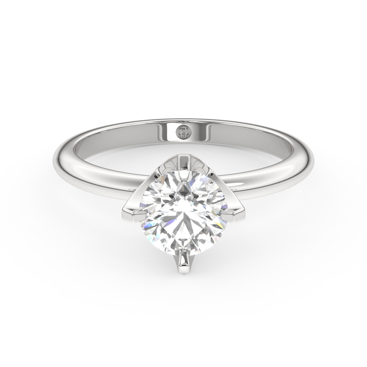 White gold - Central diamond 1.0 ct - view 2