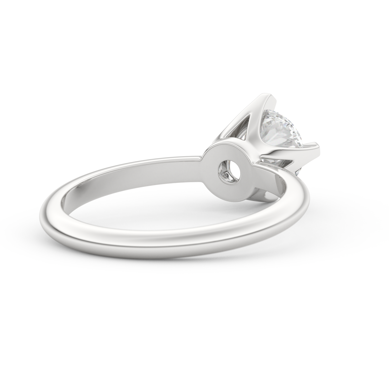 White gold - Central diamond 1.0 ct - view 4