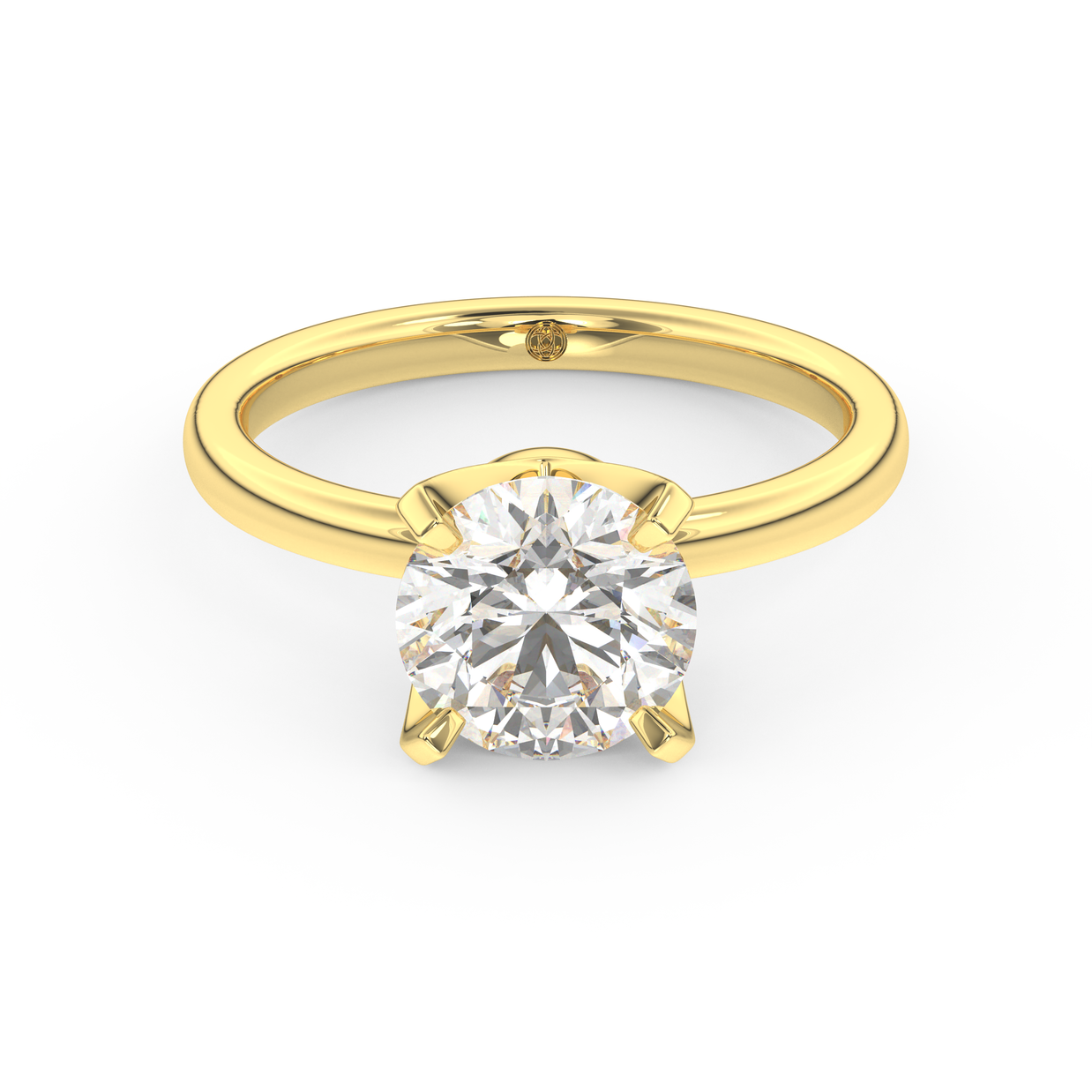 Yellow gold - Central diamond 2.0 ct - view 2
