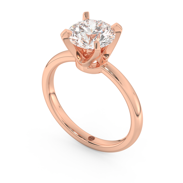 Rose gold - Central diamond 2.0 ct - view 1