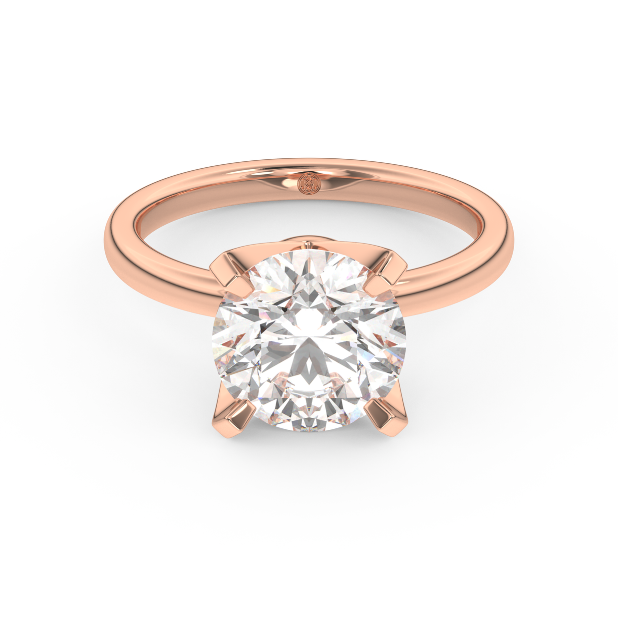 Rose gold - Central diamond 3.0 ct - view 2