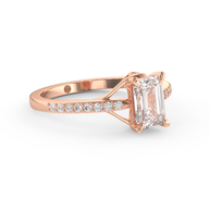 Rose gold - Central diamond 1.0 ct - view 3