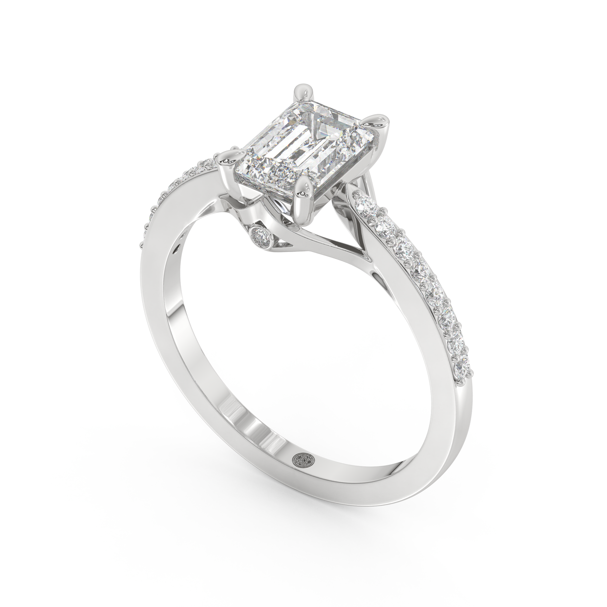 White gold - Central diamond 1.0 ct - view 1