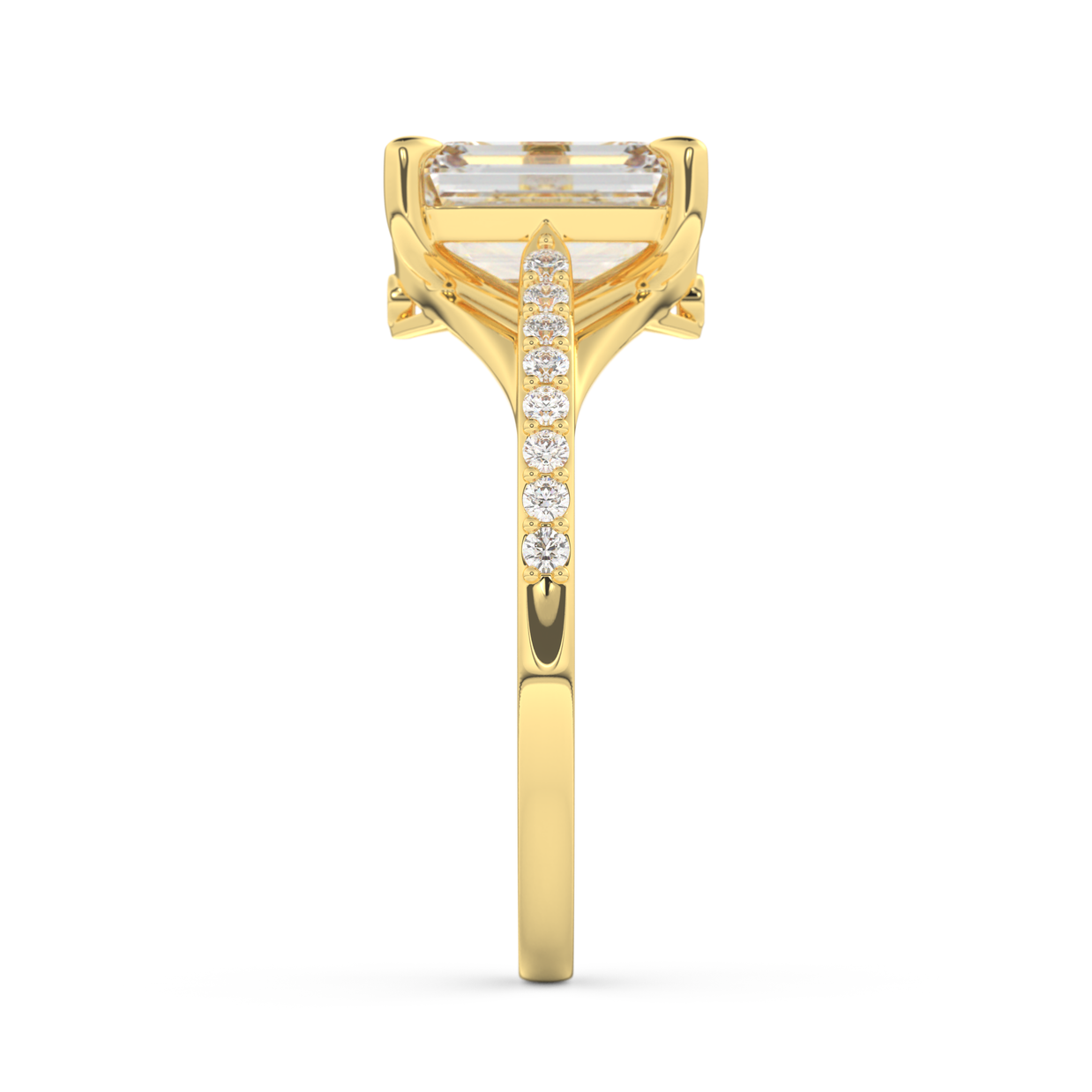 Yellow gold - Central diamond 2.0 ct - view 7