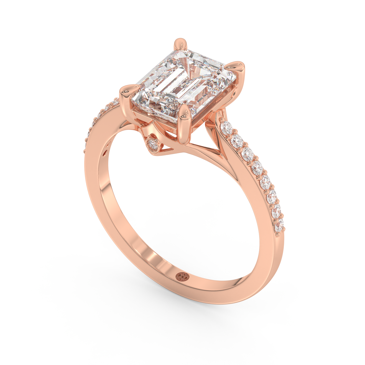 Rose gold - Central diamond 2.0 ct - view 1