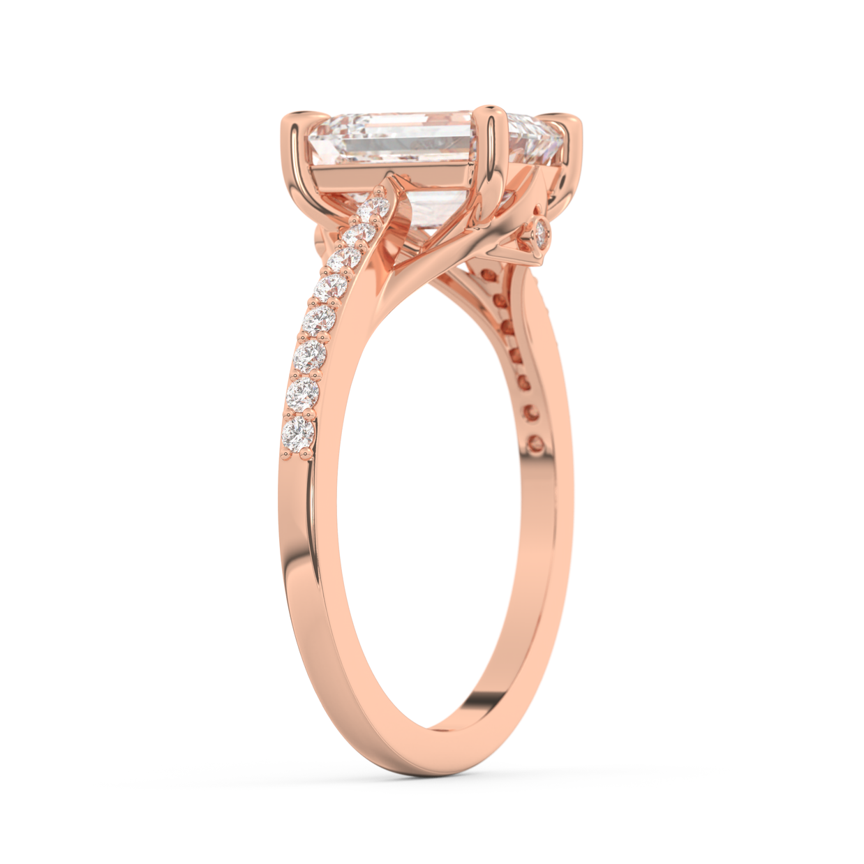 Rose gold - Central diamond 2.0 ct - view 5