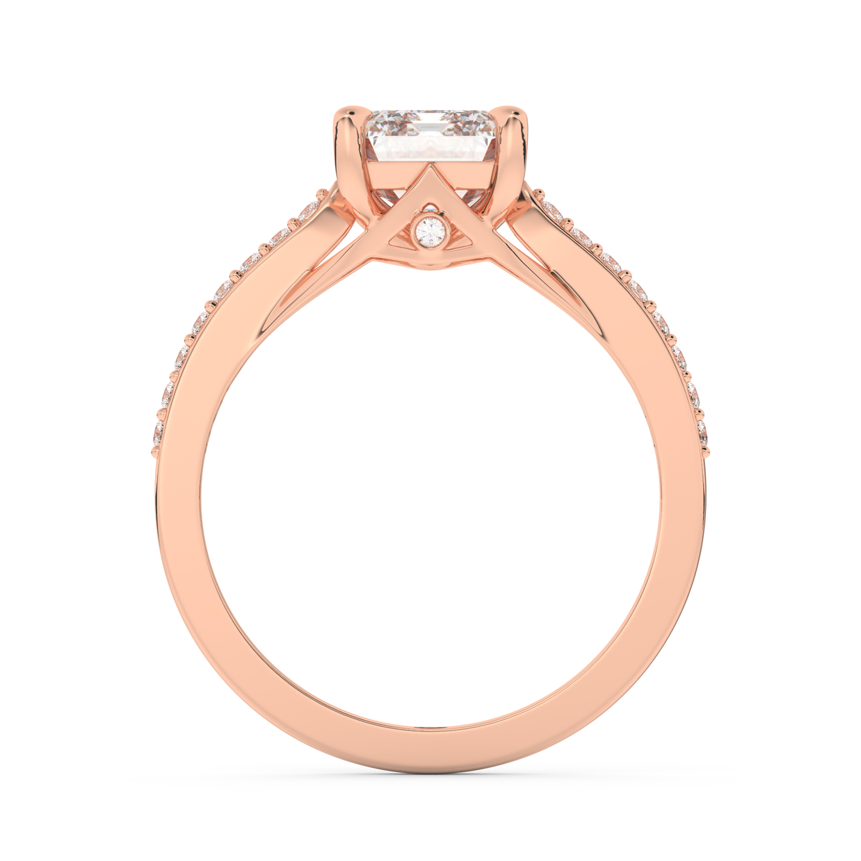Rose gold - Central diamond 2.0 ct - view 6