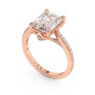Rose gold - Central diamond 3.0 ct - view 1