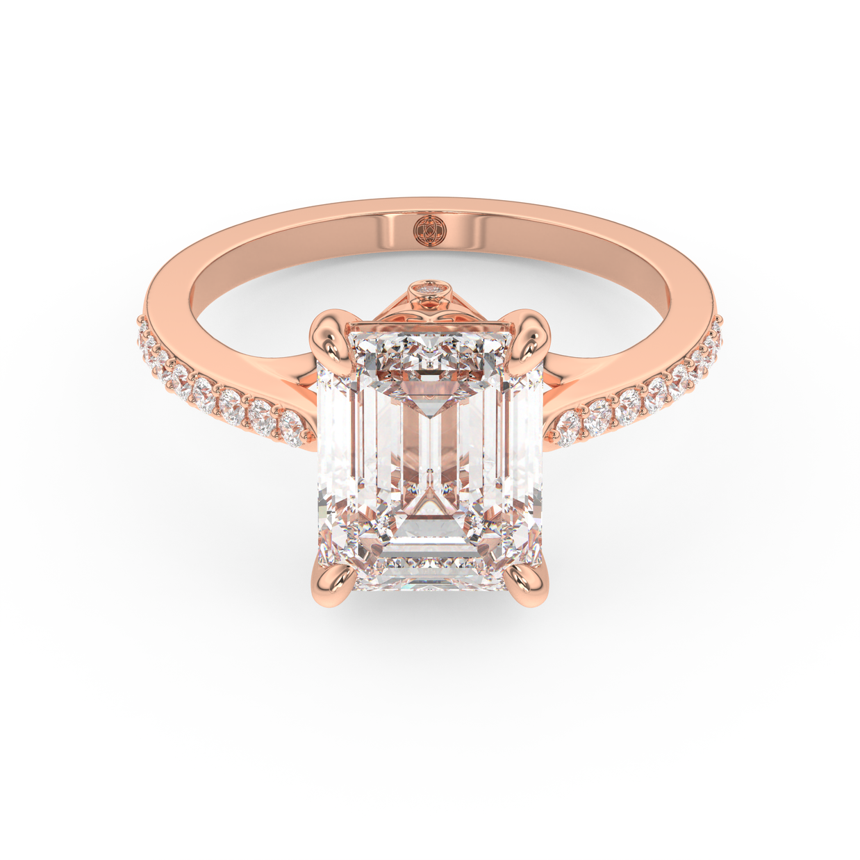 Rose gold - Central diamond 3.0 ct - view 2