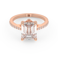 Rose gold - Central diamond 3.0 ct - view 2