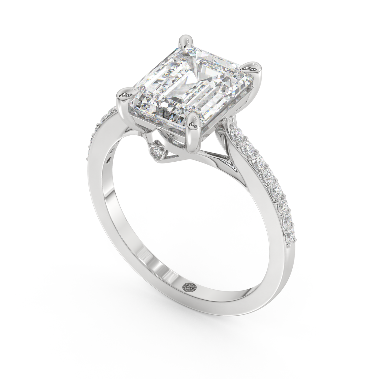 White gold - Central diamond 3.0 ct - view 1