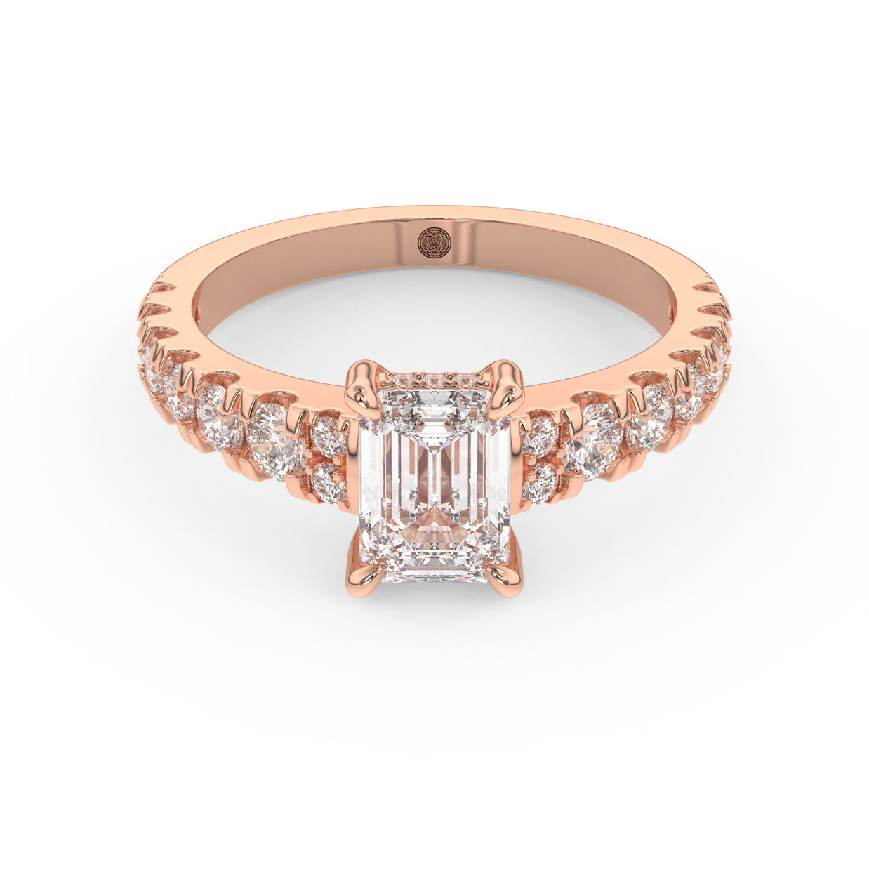 Rose gold - Central diamond 1.0 ct - view 2