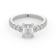 White gold - Central diamond 1.0 ct - view 2