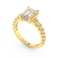 Yellow gold - Central diamond 2.0 ct - view 1