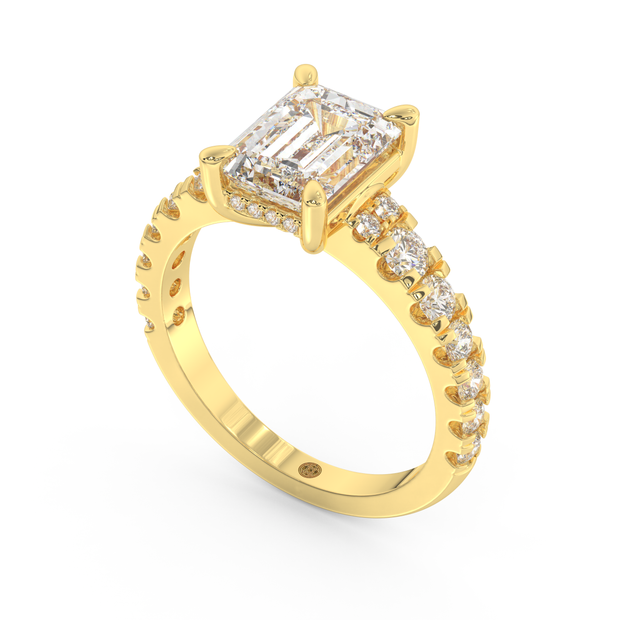Yellow gold - Central diamond 2.0 ct - view 1