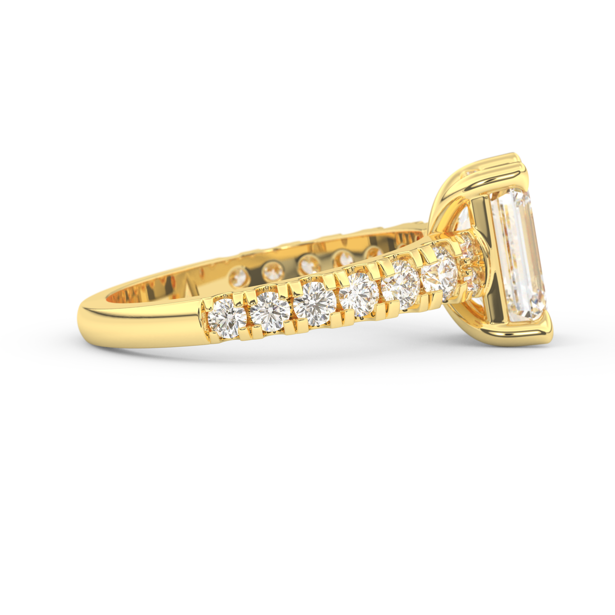 Yellow gold - Central diamond 2.0 ct - view 3